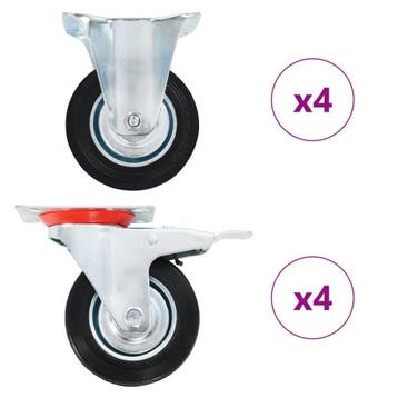 vidaXL 8 st Wielen 100 mm, Verzenden, Nieuw