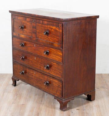 Prachtige antieke George III mahonie secretaire-chest,, Antiek en Kunst