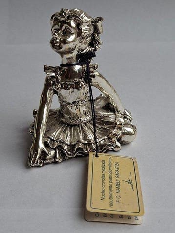 Beeldje - Ballerinas (4) - Verzilverd, Antiek en Kunst, Antiek | Zilver en Goud