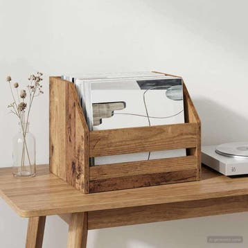 vidaXL Vinyl Album Doos Oud hout 38 x 30 x 29 cm Bewerkt, Computers en Software, Verzenden, Nieuw