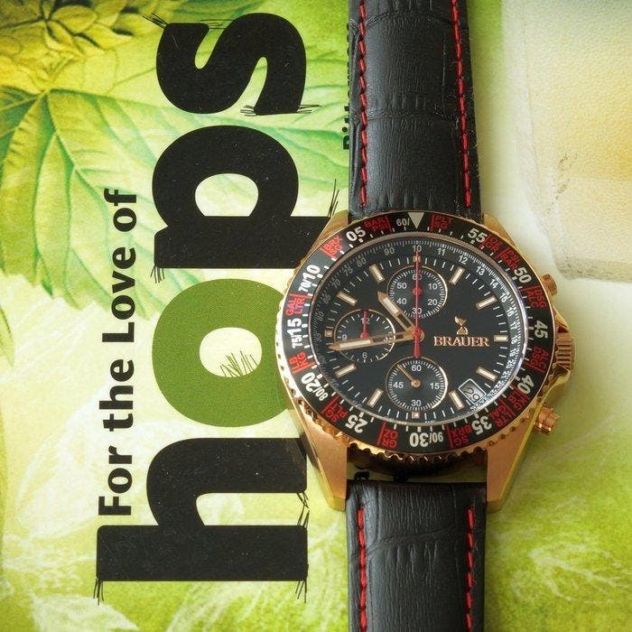 Brauer Brewday - Meca-quartz Chronograph Watch with Beer, Handtassen en Accessoires, Horloges | Heren