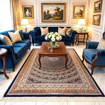 Luxe zijde sfahan - met de hand afgewerkt - tapijt voor, Nieuw