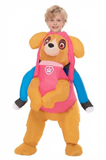 KIMU® Opblaas Kostuum Kinderen Patrol Paw Zittend Op Roze Ho, Ophalen of Verzenden, Nieuw