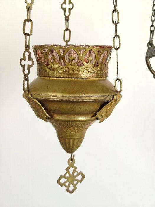 Godslamp (2) - koper en messing, Antiek en Kunst, Antiek | Boeken en Manuscripten