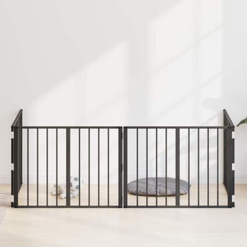 vidaXL Hondendeur 4 pcs Zwart 80 x 60 cm Gegevens staal, Verzenden