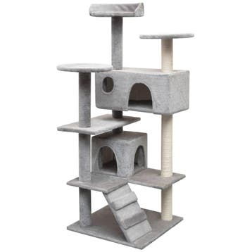 vidaXL Kattenkrabpaal met sisal krabpalen 125 cm grijs, Verzenden, Nieuw