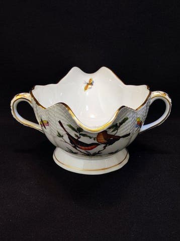 Herend - Sauskom - 220/RO sauskom Rothschild met gouden rand, Antiek en Kunst