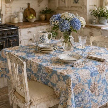 BA263 - Bloemenstof met hortensias – Decoratief Country