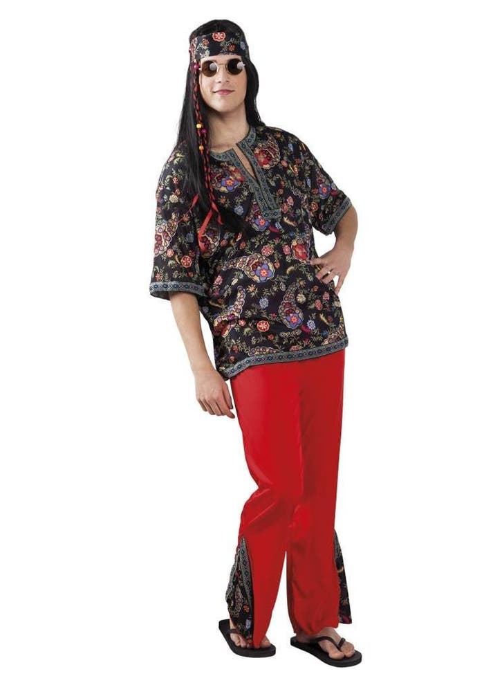 Hippie Kostuum Rood XL, Kleding | Heren, Carnavalskleding en Feestkleding, Nieuw, Verzenden
