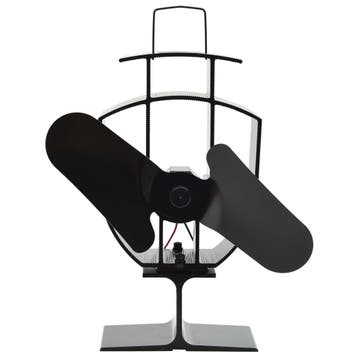 vidaXL Kachelventilator met 2 vinnen zwart, Huis en Inrichting, Verzenden, Nieuw