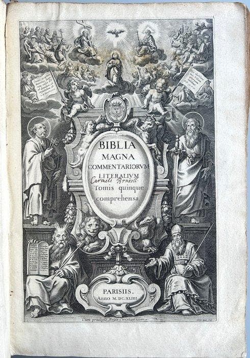 Biblia Magna Commentariorum Literalium - 1643, Antiek en Kunst, Antiek | Boeken en Manuscripten