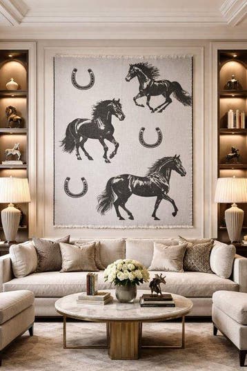 Arazzo-plaid Equestre exclusief in jacquard katoen - 180x140