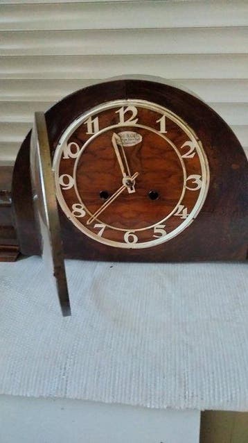 Slingerklok Frans design - Teak - 1930-1940 - Muzikale klok