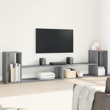 vidaXL Tv-meubelen 2 st 100x30x50 cm bewerkt hout grijs, Verzenden, Nieuw