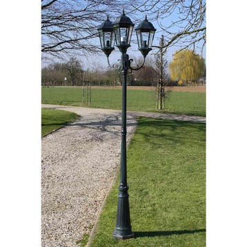 vidaXL Tuinlantaarn Brighton 3-arms 230 cm donkergroen/zwart, Tuin en Terras, Buitenverlichting, Verzenden, Nieuw