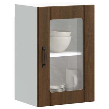 vidaXL Keukenbovenkast met glazen deur Lucca bruin, Huis en Inrichting, Verzenden, Nieuw