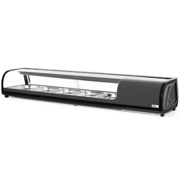 Sushivitrine | Zwart | 5x 1/2 GN | 0°C/+12°C | Statisch | 1, Verzenden, Nieuw in verpakking