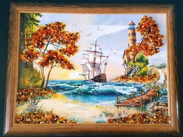 Barnsteen - Unique Raw Unpolished Amber picture - Wall