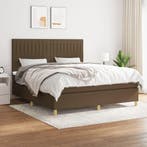 vidaXL Boxspring met matras stof donkerbruin 160x200 cm, Verzenden, Nieuw