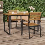 vidaXL Tuinstoelen 2 st stapelbaar massief acaciahout en, Tuin en Terras, Tuinstoelen, Verzenden, Nieuw