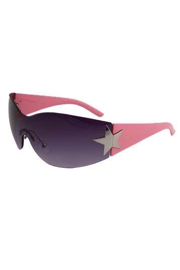 KIMU® Zonnebril Y2K Ster Roze Montuur Roze Glazen Dames Kuns, Ophalen of Verzenden