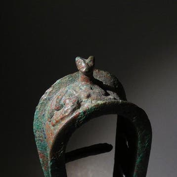 Oud-Egyptisch Brons Fijn, mooi sistrum van Bes, Hathor en