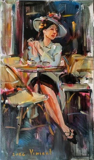 Vincent Igor Ilinskiy (XX-XXI) - Lady in a Wide-Brimmed Hat
