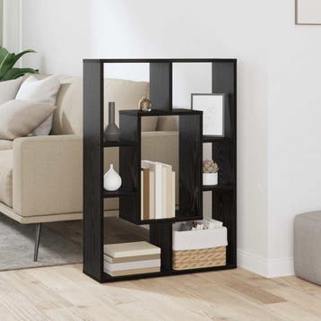 vidaXL Boekenkast 7-laags 63 x 20 x 90 cm Bewerkt hout Zwart, Huis en Inrichting, Kasten | Boekenkasten, Verzenden, Nieuw