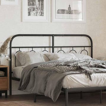 vidaXL Vervangend hoofdbord 150 cm metaal zwart, Verzenden
