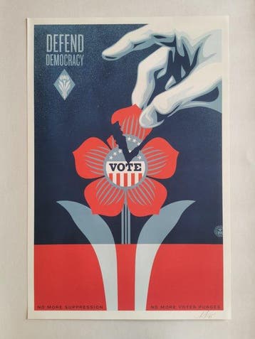 Shepard Fairey (OBEY) - Defend Democracy [SIGNED]