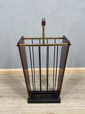 Paraplustandaard/rek - Hout, Metaal, Gietijzer - Vintage