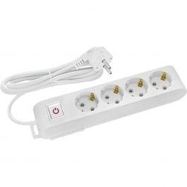 Stekkerdoos met Schakelaar & Verlengsnoer - 4 Stopcontacten,, Doe-het-zelf en Bouw, Elektriciteit en Kabels, Verzenden, Nieuw