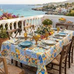 BA176 - Majolika-stof - Patchwork van Mediterrane tegels -, Antiek en Kunst