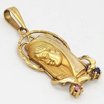 Pendentif en forme de croix - 18 carats Or jaune, Or blanc -