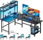 Gaming bureau - Gaming desk - Hoekbureau - 220x50 cm - Zwart, Verzenden, Nieuw
