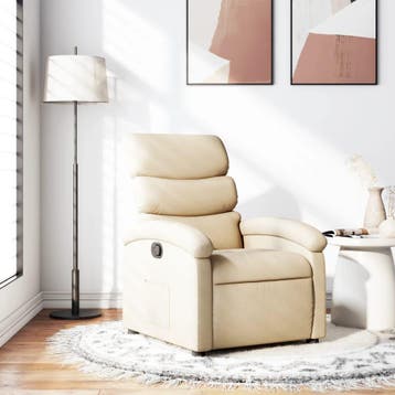 vidaXL Relaxfauteuil crème stof, Verzenden