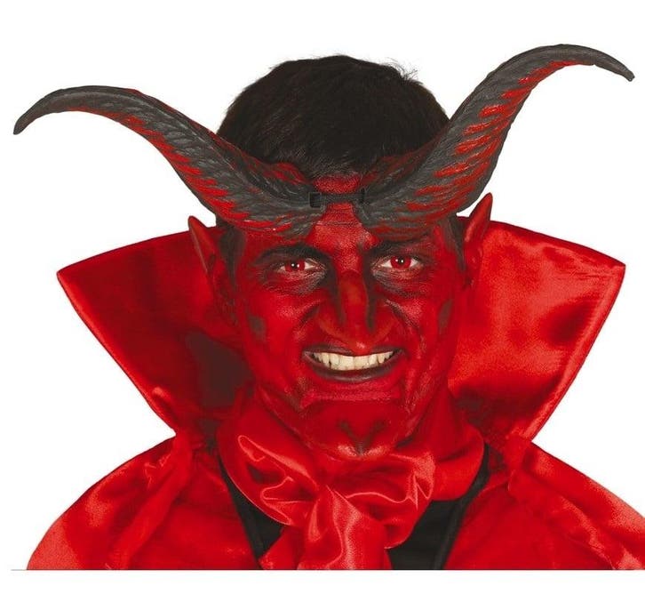 Halloween Demon Hoorns 20cm, Hobby en Vrije tijd, Feestartikelen, Nieuw, Verzenden