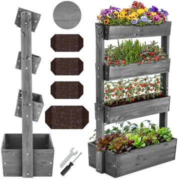 Plantenbak Flora, gelakt hout, met plantenfolie, Tuin en Terras, Verzenden, Nieuw
