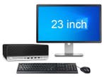 HP ProDesk 600 G4 SFF i5 8e Gen + 23 Monitor + 2 jaar, Ophalen of Verzenden