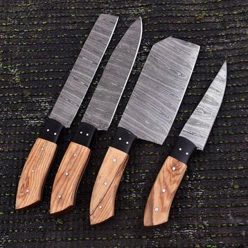 Keukenmes - Chefs knife - Olijfhout en zwart G-10 - Noord