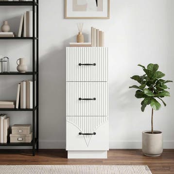 vidaXL Ladekast 33 x 34,5 x 87 cm Bewerkt hout Hoogglans Wit, Verzenden