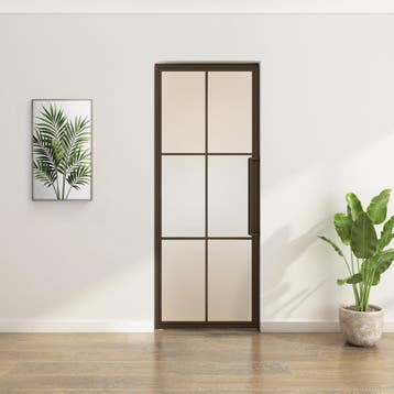 Stalen taatsdeur - Brons - 6 Vlaks - Matglas, Minder dan 80 cm, Overige typen, Nieuw, Metaal