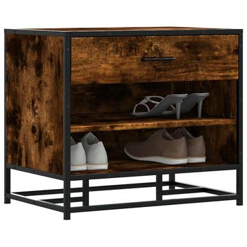 vidaXL Schoenenbank 60x40x53,5 cm bewerkt hout en metaal, Verzenden