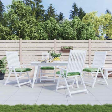 vidaXL Stoelkussens 4 st bladpatroon 40x40x7 cm stof, Verzenden, Nieuw