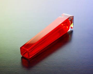 Vaas - Glas - Vintage glazen blokvaas