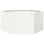 vidaXL Plantenbak zeshoek 104x90x45 cm staal wit, Tuin en Terras, Verzenden, Nieuw