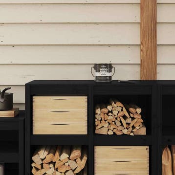 vidaXL Houtverf Zwart 2,5 L Wandprint, Doe-het-zelf en Bouw, Verzenden, Nieuw