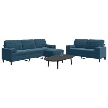 vidaXL 3-delige Loungeset met kussens en bolsters fluweel, Verzenden, Nieuw