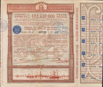 België. Belgische stadsleningen (3 x) 1887 - 1919 (Zonder