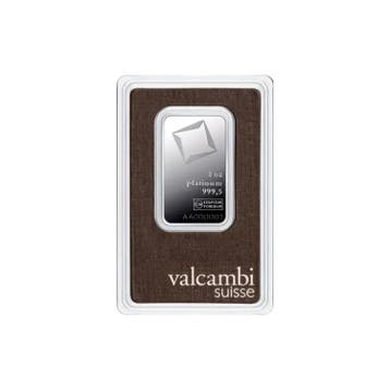 1 troy ounce Valcambi platinabaar, Postzegels en Munten